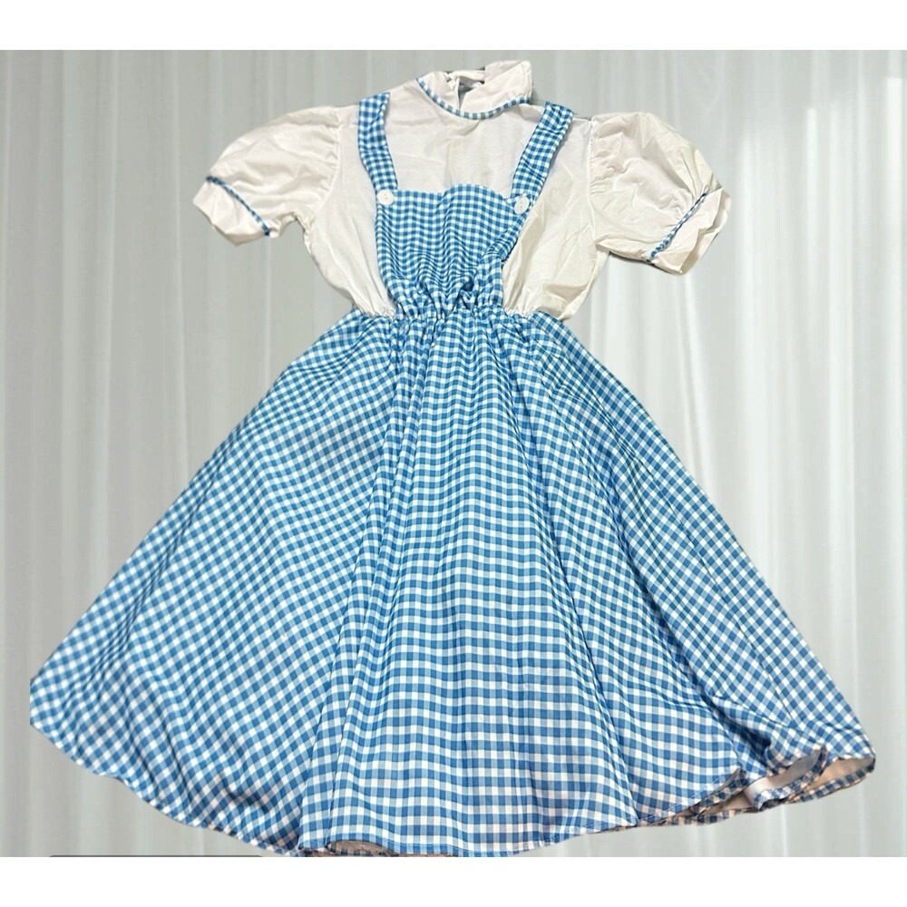 Wizard Of Oz Blue Gingham Pinafore Costume Dress One Size - Picture 2 of 9